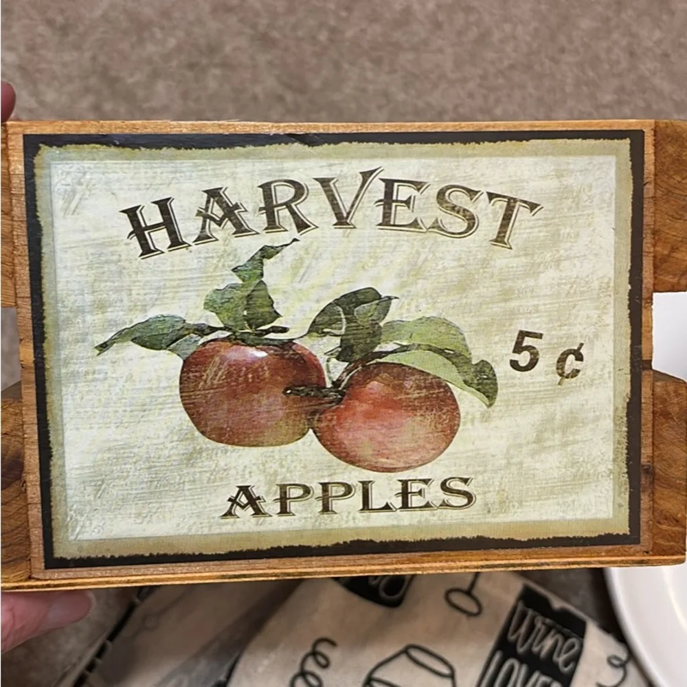 Hobby Lobby Storage crate White Pumpkin Serving Platter Wine Lover Apron Measure